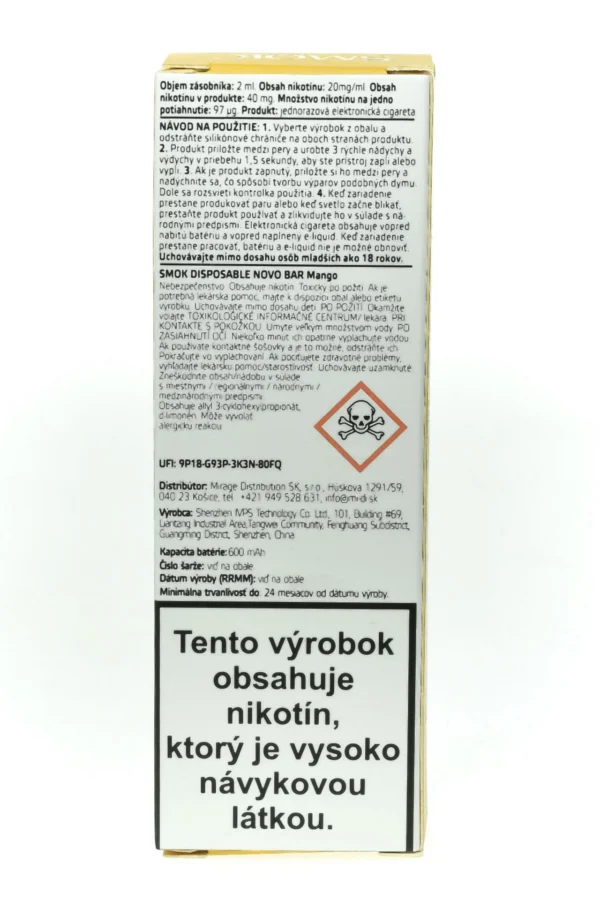 SMOK NOVO BAR MANGO - Image 3