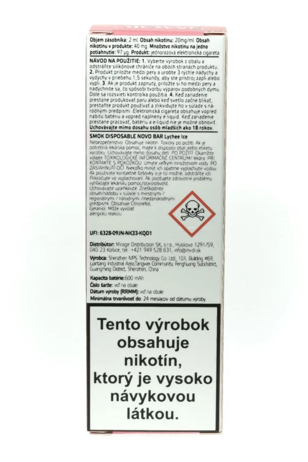 SMOK NOVO BAR LYCHEE ICE - Image 3